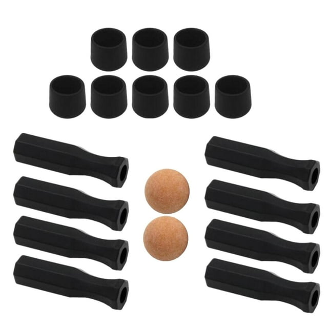 Manijas de mesa de Foosball Mantenimiento de tapas de extremo de barra fácil de instalar Juego de fútbol de mesa práctico 18 piezas/reemplazo de set Bola de naranja