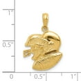thumbnail image 3 of Real 14kt Yellow Gold 2-D Double Football Helmets and Ball Charm Pendant; for Adults and Teens; for Women and Men, 3 of 3