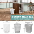 thumbnail image 2 of Small Trash Bags 4 Gallon - 105 Count 4 Gallon Trash Bag, Unscented Small Garbage Bags Bathroom Trash Bags, White 4 Gal Small Trash Can Liners, 2 of 6