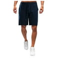 thumbnail image 2 of Daqian Big Mens Shorts Clearance Men's Casual Loose High Waist Drawstring Elastic Waist Solid Shorts with Pockets Clearance Mens Shorts Navy XXXXXL(XXXXXL), 2 of 8