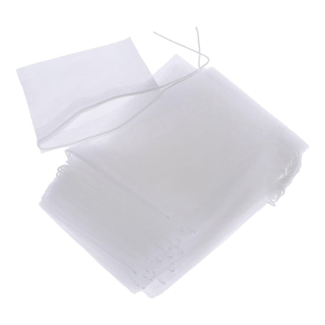 Filtro de cordón desechable 50PCS Bolsas de filtro de té de malla vacía Bolsita de té de hierbas sueltas con cordón 7x9cm Los 7x9cm Magideal Filtro de cordón desechable