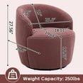 thumbnail image 2 of LuxyHoom Swivel Barrel Chair with Teddy Fabric, Swivel Accent Chair, Comfy Sherpa Round Accent Chair, Swivel Club Armchair for Nursery Living Room Bedroom (Red), 2 of 12