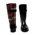 thumbnail image 3 of GreenBox Official Women Black Red Casual Fashion Rain Boots Heel Boot, 3 of 6