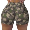 thumbnail image 2 of Naloa Camouflage maple Biker Shorts for Women Seamless Scrunch Short Women’s Yoga Shorts for Gym Running Sport Shorts-Small, 2 of 8