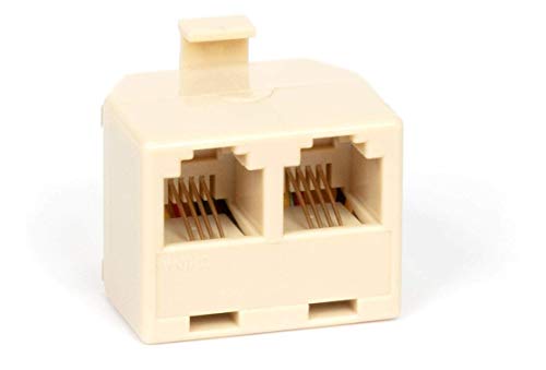 Duplex Jack Phone Wall Adapter - 3 Pack, Ivory - 2-Way Phone Splitter ...