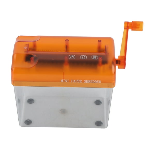 Manual Paper Shredder Portable Hand Crank Shredder Cross Cut and Credit Card Shredder Manual Paper Shredderfor Office Desktop Home[Orange]