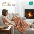 thumbnail image 6 of Ameha Sherpa Fleece Blanket Queen Size – Ultra Soft Plush Thick Warm Reversible Cozy Bed Blanket, Camel, 6 of 6