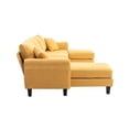 thumbnail image 5 of Donext Convertible Sectional Sofa Couch, 4 Seat Sofa Set for Living Room U-Shaped Modern Fabric Modular Sofa Sleeper with Double Chaise & Memory Foam, Yellow, 5 of 9