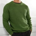 thumbnail image 2 of HOOMEUMY Mens Ribbed Knit Sweaters Slim Fit Blouse Casual Basic Long Sleeve Shirts Fashion 2025 Trendy Classic Solid Design Crew Neck Tops Green XL, 2 of 6