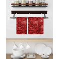 thumbnail image 3 of Red Geometric Kitchen Dish Towels for Drying Dishes Set of 2, Vintage Minimalism Abstract Aesthetic Waffle Weave Microfiber Hand Tea Bathroom Towels Quick Dry & Absorbent Towel 15.7x23.6, 3 of 7