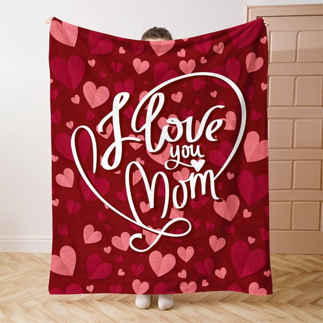 LHSHID to My Mom Blanket Mothers Day Throw Blanket Mom Birthday Gifts Blanket from Daughter or Son Holiday Throw Blanket Inch for Couch Sofa Bed Lightweight Fuzzy Plush Fleece Blankets 50x60in