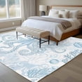 thumbnail image 4 of 5'x8' Area Rugs, Blue Coastal Octopus Indoor Outdoor Area Rug for Living Room Bedroom, Summer Watercolor Coral Washable Bathroom Rugs Kitchen Floor Carpet Mats Home Decor Aesthetic, 4 of 8