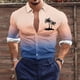 thumbnail image 1 of Blusa y camisa de manga larga con cuello vuelto para hombre, estilo casual, a la moda, con botones estampados, blusa de manga larga con cuello vuelto, camisetas de poliéster para hombre, 1 of 5
