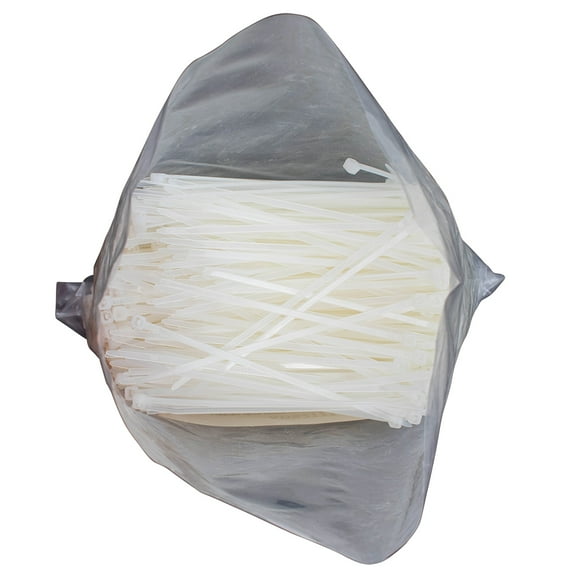 Brock 1000 Pc Bag Natural White Nylon 4" Cable Zip Ties Self Locking Head UV Heat Resistant Outdoor Indoor for Bundling Tag Hold Wires Cords Crafts