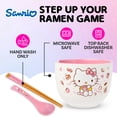 thumbnail image 4 of Silver Buffalo Sanrio Hello Kitty Apples and Cinnamon Ceramic Ramen Noodle Rice Bowl with Chopsticks and Spoon, Microwave Safe, 20 Ounces, 4 of 8