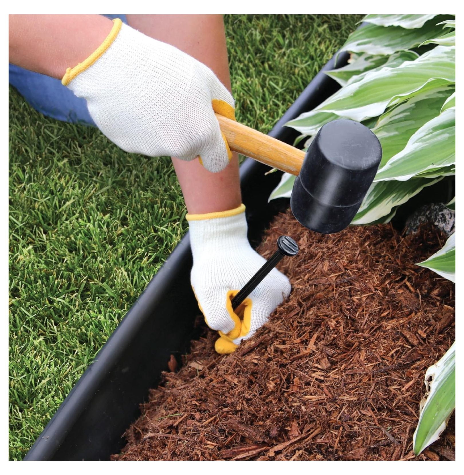 Pro Landscape Edging Kit – 5 Inch x 40 Ft Heavy‑Duty Garden Border with YardPack (20 Spikes & 2 Connectors), Flexible Lawn Edging for Flower Beds, Gardens, Tree Rings and Landscaping
