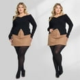 thumbnail image 6 of Manzi 1 Pair Plus Size Tights for Women 70D Control Top Opaque Pantyhose,Size XL to 5XL, 6 of 7