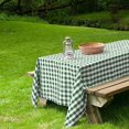 thumbnail image 4 of BalsaCircle 60" x 126" Gingham Checkered Polyester Tablecloth Green and White, 4 of 5