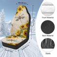 thumbnail image 7 of Uorisanigo Car Seat Covers 2pc Set Dragonfly Sunflower High Back Vehicle Front Seat Cover Soft Fluffy Furry Saddle Blanket Elastic Back, fit Most Vehicles, Automotive Interior Accessories, 7 of 7