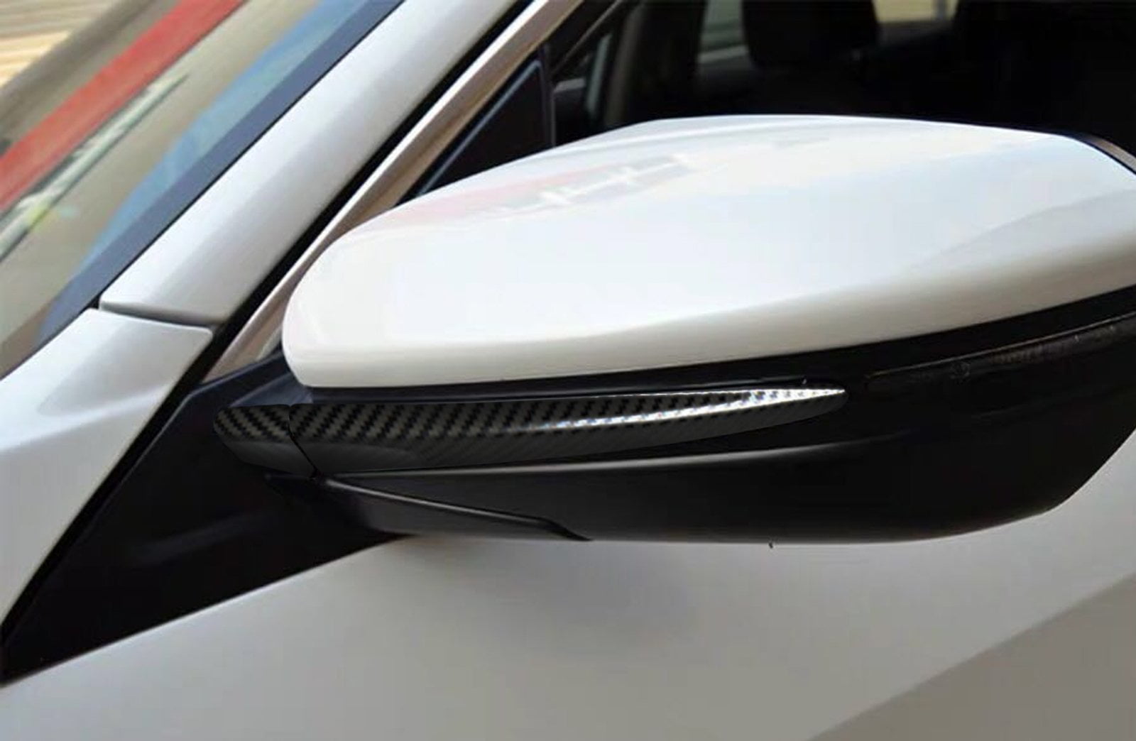 ZiWen Carbon Fiber Print Chrome Door Rearview Mirror Trim for Honda Civic 2016 2017 2018 2019 Insight 2018 2019 Carbon Fiber Print 