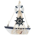 thumbnail image 1 of Decoración de velero, modelo de velero de madera, decoración de temática náutica para baño, 1 of 7