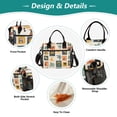 thumbnail image 3 of FORMRS Insulated Lunch Bag for Work School Unisex Large Capacity Cooler with Shoulder Strap, Beige Playful Stamp, 3 of 6