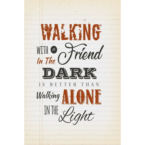 Walking with a friend in the dark is better than walking alone in the light: Notebook graph paper 120 pages 6x9 perfect as math book, sketchbook, workbook and diary evangelics, katholics and other bel