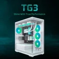 thumbnail image 3 of MONTECH TG3 Panoramic ATX Mid-Tower PC Case, Pre-Installed 360mm ARGB Unibody Fans & 1x120mm ARGB Fan, ARGB Strip, Supports 360mm Radiator, RTX 5090 GPUs & Back-Connect Motherboards, White, 3 of 13