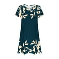 thumbnail image 5 of Weiqiqre Athletic Dress for Women Casual A-Line Dresses with Pockets Summer Floral Tshirt Dress Short Sleeve Mini Dress Flowy Sundresses, 5 of 5