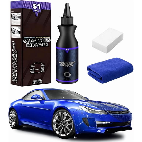 Car Scratch Remover Wax Kit with Sponge and Towel(1)
