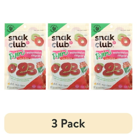 (3 pack) Snak Club Tajin Watermelon Gummy Rings
