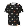 thumbnail image 5 of Vsdgher Funny Chicken Print Men's Dry Fit Mesh Athletic Shirts Moisture Wicking Tennis T-Shirt Tops, 5 of 9