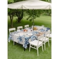 thumbnail image 3 of Outdoor Tablecloth with Umbrella Hole and Zipper, Blue Coastal Starfish Rectangle Table Cloth 60x120 Inch Waterproof Tablecloth, Beach Nautical Shell Eucalyptus Vintage Picnic Table Cover for Patio, 3 of 7