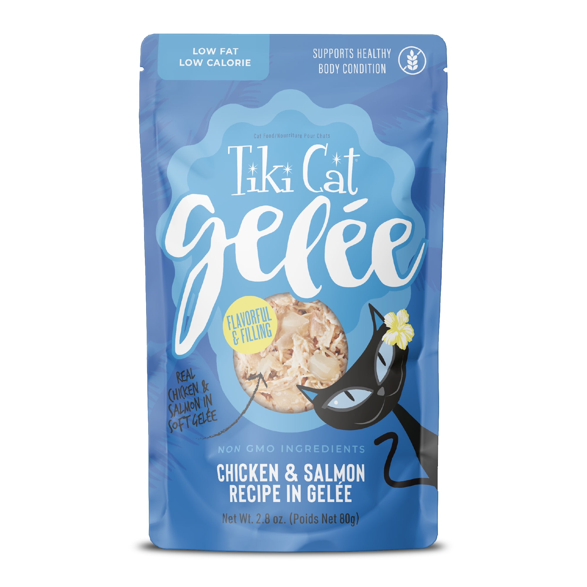 (24 pack) Tiki Cat Gelee Wet Cat Food, Chicken & Salmon 2.8 oz. Pouch
