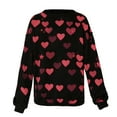 thumbnail image 5 of Women's Valentines Sweatshirt Long Sleeve Heart Oversized Shirts Crewneck Cute Ribbed Pullover Sweater Tops, 2XL Black, 5 of 7