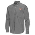 thumbnail image 2 of Men's Antigua Black Virginia Tech Hokies Ellis Woven Tri-Blend Long Sleeve Button-Down Shirt, 2 of 3