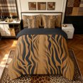 thumbnail image 3 of Manfei Vintage Zebra Print Twin Bedding, Old Fashion Stripes Bedding Comforter Set, Brown Orange, Black Reversible, 7 Pieces, 3 of 6
