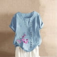 thumbnail image 3 of Camisetas de Manga Corta para Mujeres, Camiseta de Manga Corta Impresa Casual Hecha de 95% Poliéster 5% Spandex para Todas las Estaciones, Camisetas de Manga Corta para Mujeres, 3 of 4