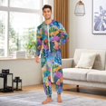 thumbnail image 6 of FORMRS Onesies Pajama for Adults Unisex Hoodie Winter Jumpsuit One Piece Sleepwear, Sizes S-2XL, Art Plants, 6 of 7