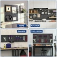 thumbnail image 6 of WORKPRO 4-Pack 12"x12" Metal Pegboard Panels, Heavy Duty Modular Wall Organizer for Garage, Workshop, Kitchen, Craft Room, Black Tool Storage Board, 6 of 7