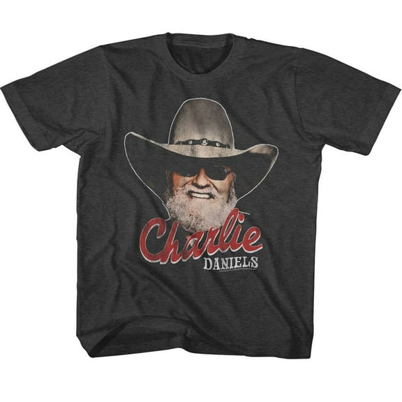 Charlie Daniels Band Smiling Charlie Vintage Smoke Youth T-Shirt
