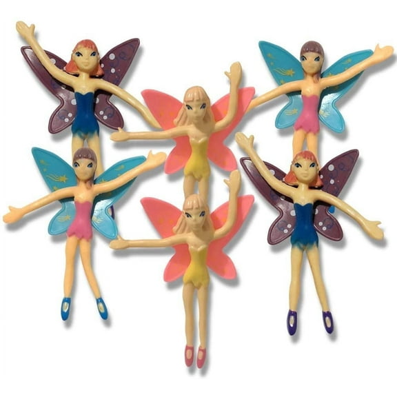 ArtCreativity 12 pack Bendable Fairy Princess Toys for Kids, 3.75 inch Flexible Figures, Birthday Party Favors, Goody Bag Fillers, Pinata Prizes