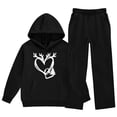 thumbnail image 7 of CPNG Kids Girls Sweatsuit 2 Piece Set Heart Print Sweatsuits Hoodie Sweatshirts and Jogger Sweatpants Sweat Set(Black,7-8 Years), 7 of 7