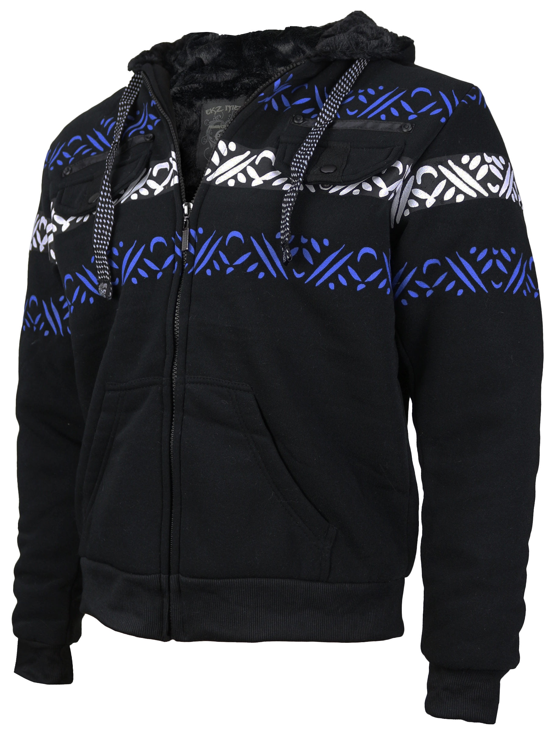 mens tribal fleece pullover