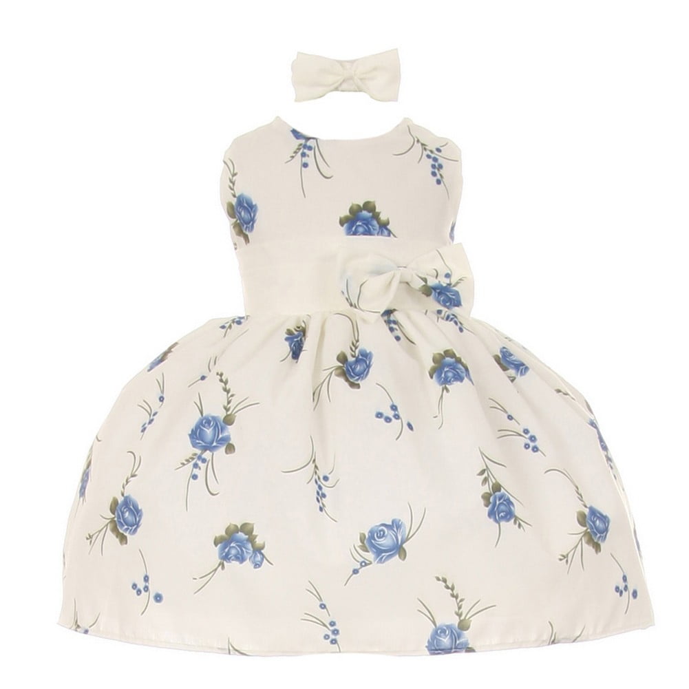 EASTER Little Girls Turquoise Floral Print Headband Special Occasion