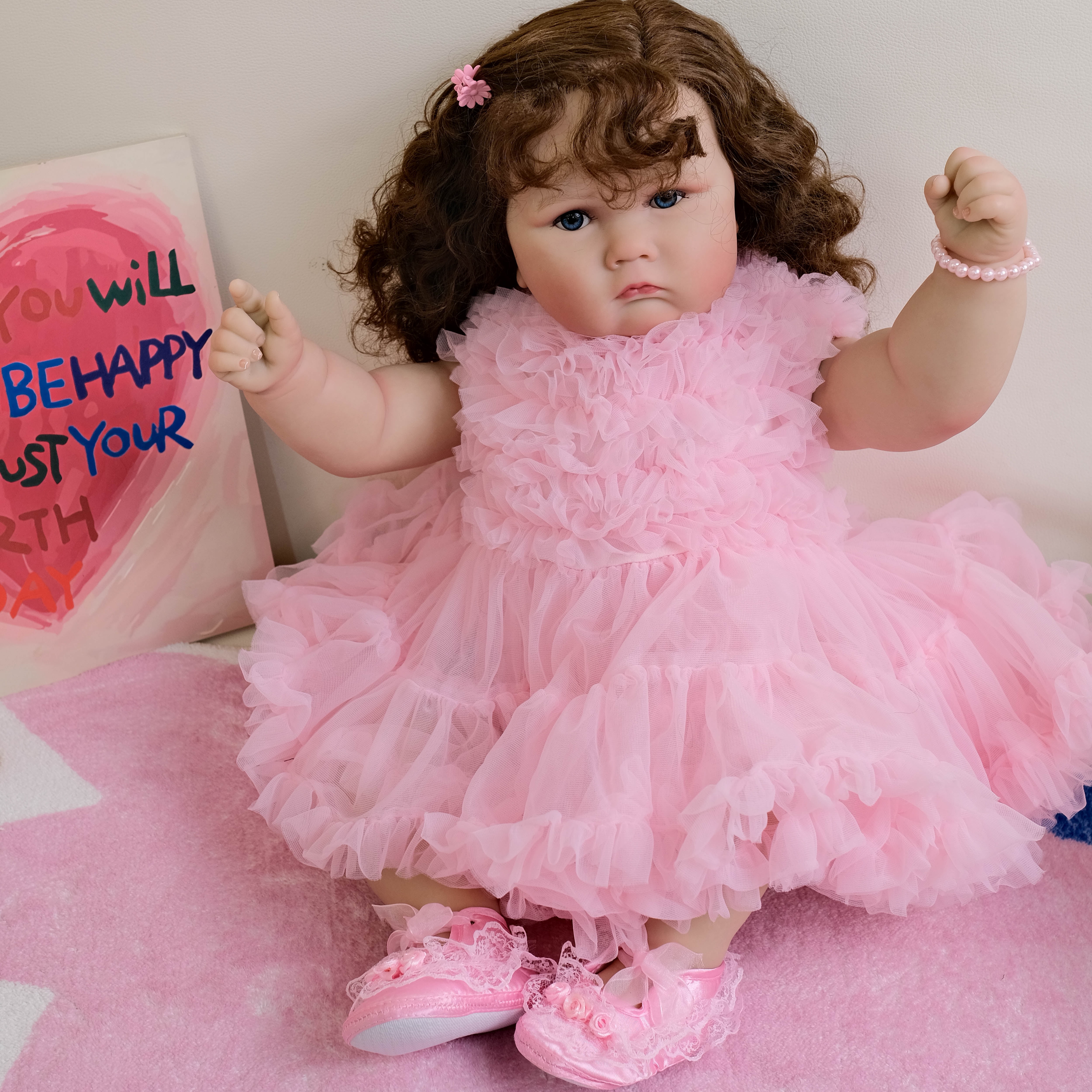 Lifelike Reborn Baby Dolls - Realistic 24" Cute Girl Newborn Baby Doll Real Life Baby Dolls with Accessories Set Gift Box for Kids Age 3+