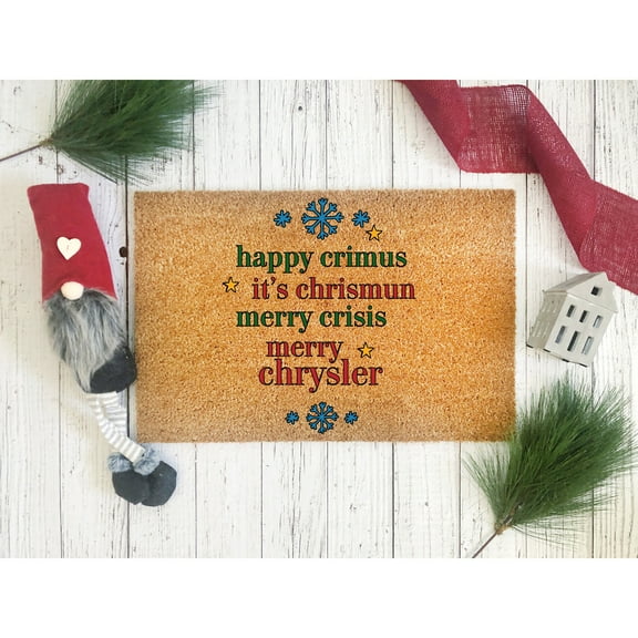 Doormat Merry Crimus.. Merry Chrysler Gift For Husband Merry Christma (18" x 30") #5229