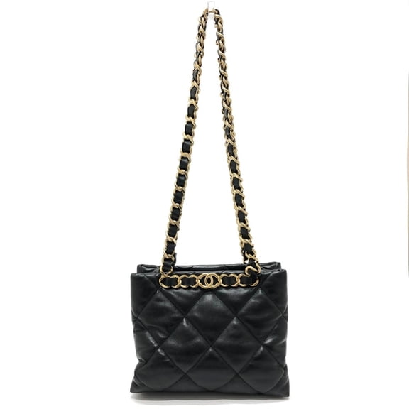 Pre-Owned CHANEL AS3502 Coco Mark CC Matelasse Small Shopping Bag, Chain Shoulder...