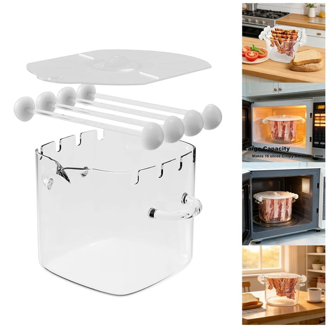 Creatine Glass Cooker And Crisper Tray For Microwave Oven Easy Breakfast Meal Prep Dishwasher Kitchen Bakeware