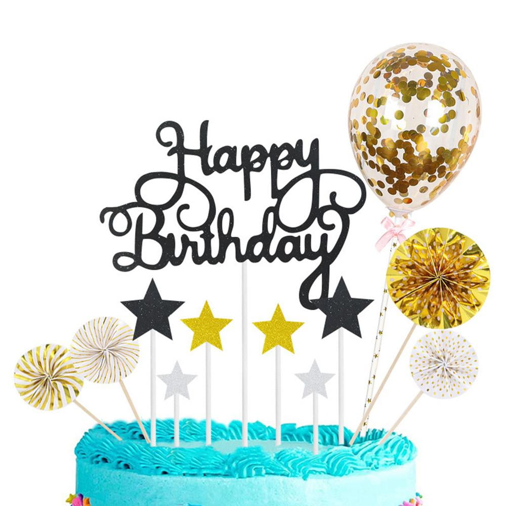 Younar 1 Set Birthday Cake Toppers, Multicolour Happy Birthday Cake  Decorating Toppers Confetti Balloon Cake Decorations for Women Man Boys  Girls cool - Walmart.com